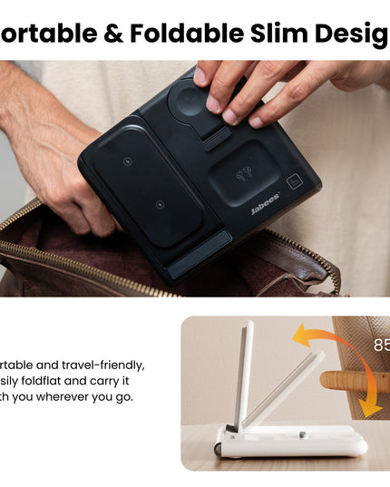 PowerGlow - Jabees 4-In-1 Foldable Wireless Charging Station Night Light