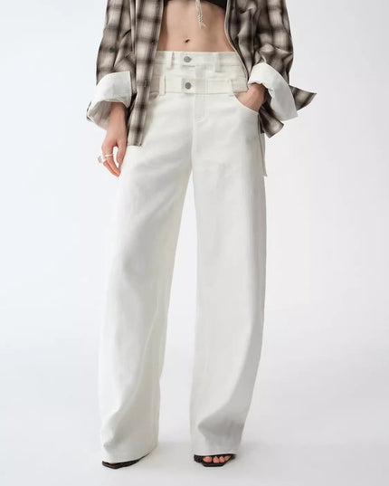Old Money Style Linen Cut Scimitar Pants"Weiss Love Letter"