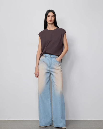 "Wantful Fantasy" Industry Washed Wide Leg Low Waist Straight Leg Bootleg Pants