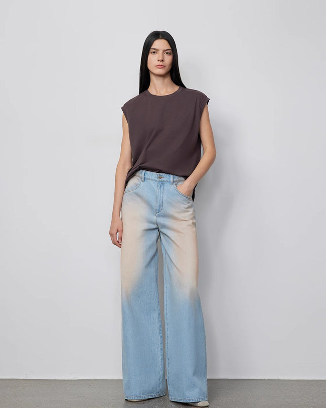 "Wantful Fantasy" Industry Washed Wide Leg Low Waist Straight Leg Bootleg Pants