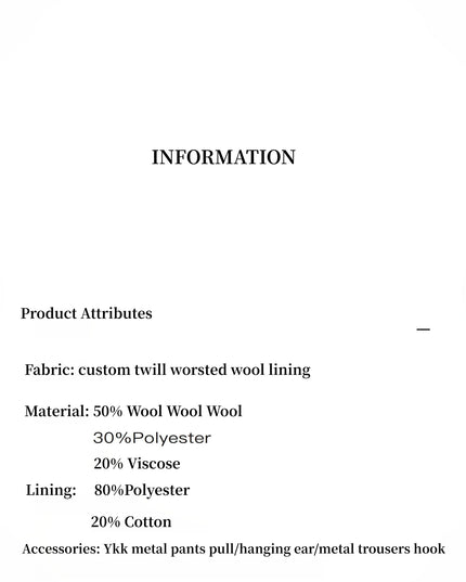 "City Stroll" Relaxed Wool-Blend Double-Pleated Straight Draped Wide-Leg Casual