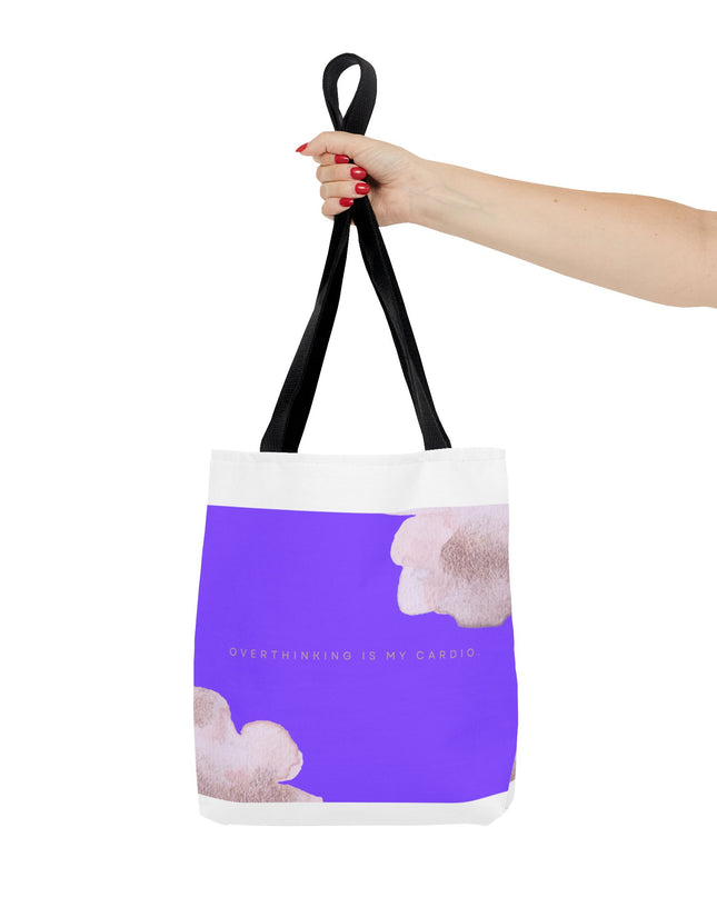 Vibrant Tote Bag, Overthinking is my Cardio, Stylish and Functional, Polyester Blend, Chic Design, Colorful Palette, Spacious Interior,