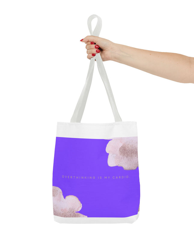 Vibrant Tote Bag, Overthinking is my Cardio, Stylish and Functional, Polyester Blend, Chic Design, Colorful Palette, Spacious Interior,