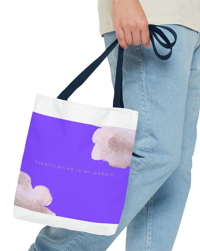 Vibrant Tote Bag, Overthinking is my Cardio, Stylish and Functional, Polyester Blend, Chic Design, Colorful Palette, Spacious Interior,