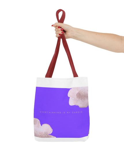 Vibrant Tote Bag, Overthinking is my Cardio, Stylish and Functional, Polyester Blend, Chic Design, Colorful Palette, Spacious Interior,