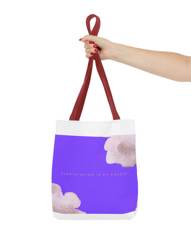 Vibrant Tote Bag, Overthinking is my Cardio, Stylish and Functional, Polyester Blend, Chic Design, Colorful Palette, Spacious Interior,