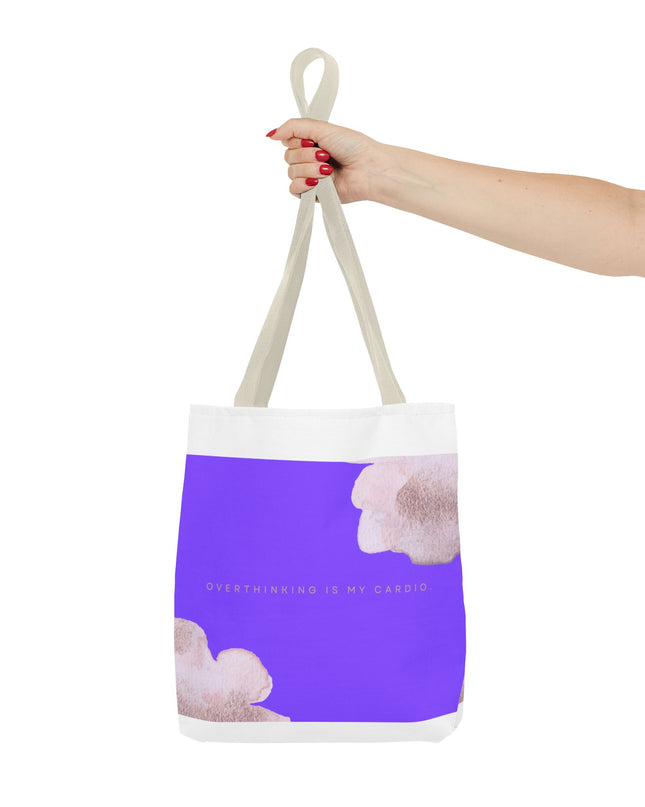 Vibrant Tote Bag, Overthinking is my Cardio, Stylish and Functional, Polyester Blend, Chic Design, Colorful Palette, Spacious Interior,