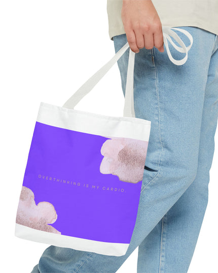 Vibrant Tote Bag, Overthinking is my Cardio, Stylish and Functional, Polyester Blend, Chic Design, Colorful Palette, Spacious Interior,
