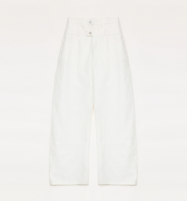Old Money Style Linen Cut Scimitar Pants"Weiss Love Letter"