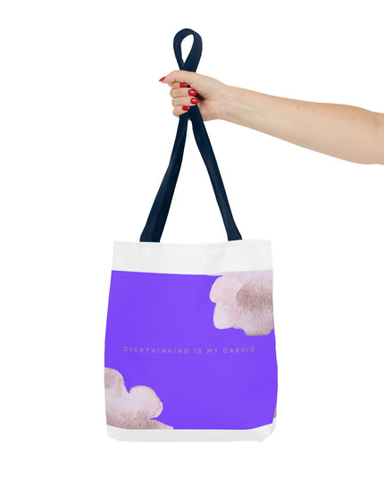 Vibrant Tote Bag, Overthinking is my Cardio, Stylish and Functional, Polyester Blend, Chic Design, Colorful Palette, Spacious Interior,