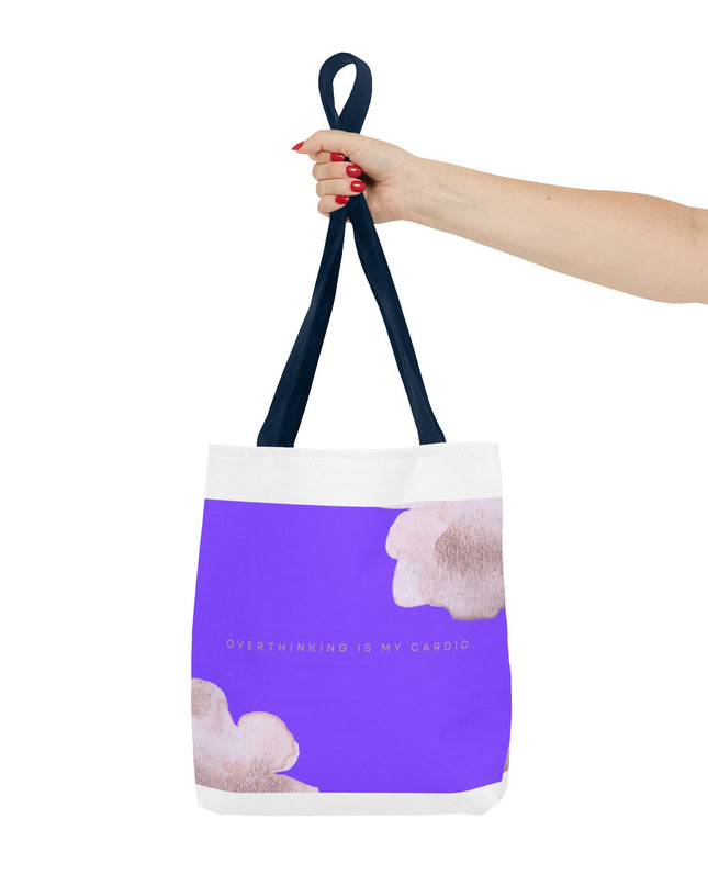 Vibrant Tote Bag, Overthinking is my Cardio, Stylish and Functional, Polyester Blend, Chic Design, Colorful Palette, Spacious Interior,