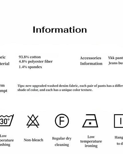 "Street Style" Vintage Handmade Lycra Stretch Jeans Wide Leg Loose Women Spring