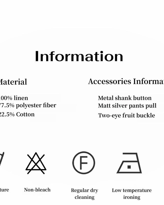 Old Money Style Linen Cut Scimitar Pants"Weiss Love Letter"