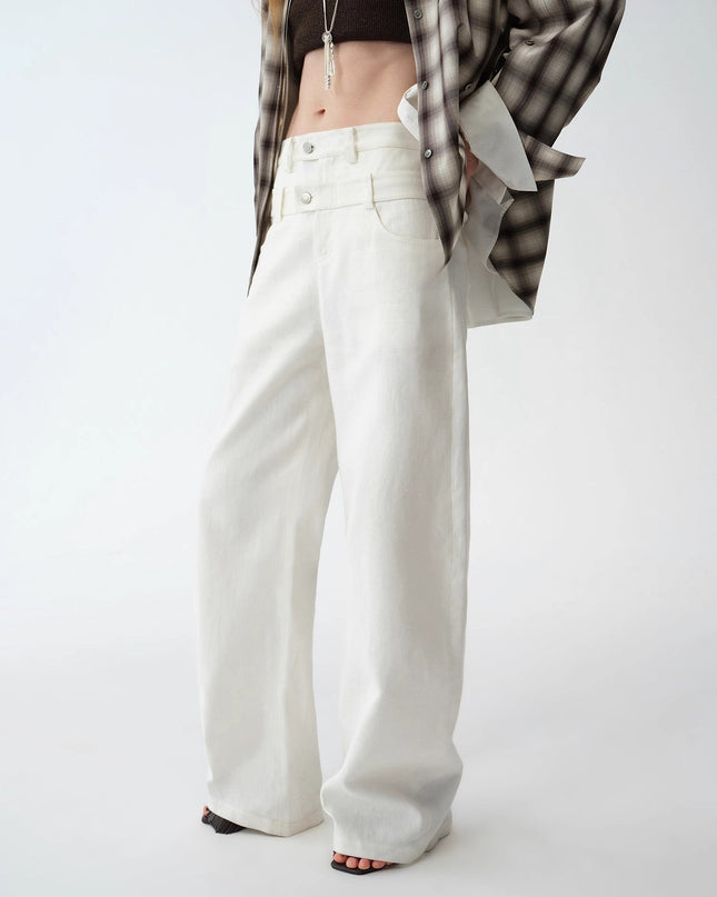 Old Money Style Linen Cut Scimitar Pants"Weiss Love Letter"