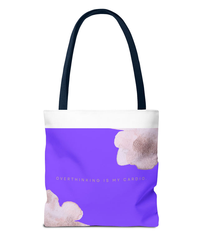 Vibrant Tote Bag, Overthinking is my Cardio, Stylish and Functional, Polyester Blend, Chic Design, Colorful Palette, Spacious Interior,