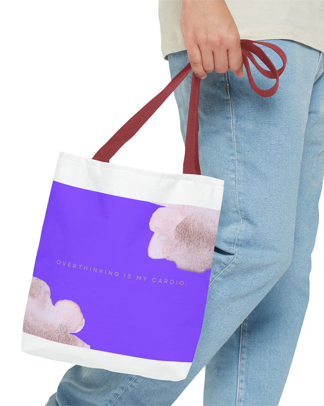 Vibrant Tote Bag, Overthinking is my Cardio, Stylish and Functional, Polyester Blend, Chic Design, Colorful Palette, Spacious Interior,