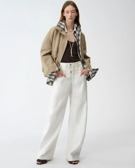 Old Money Style Linen Cut Scimitar Pants"Weiss Love Letter"