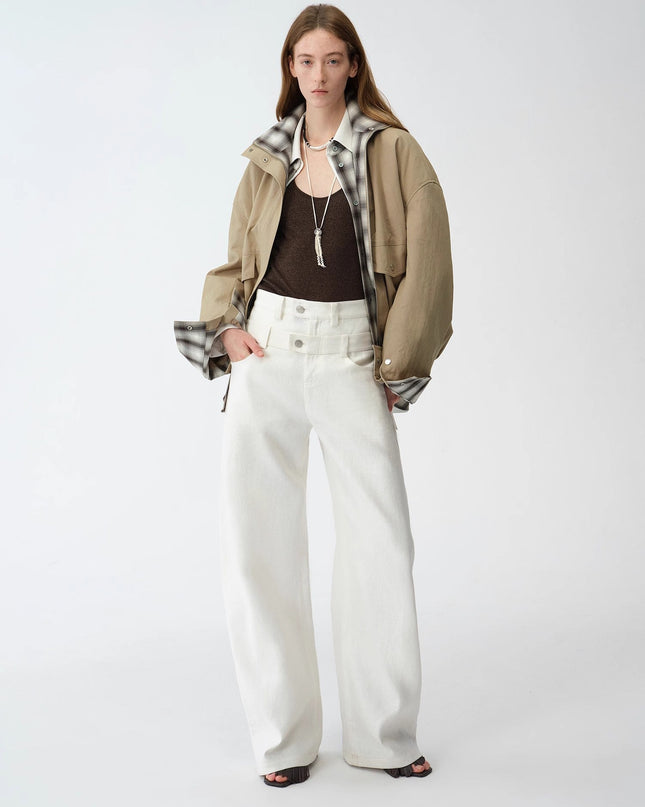 Old Money Style Linen Cut Scimitar Pants"Weiss Love Letter"