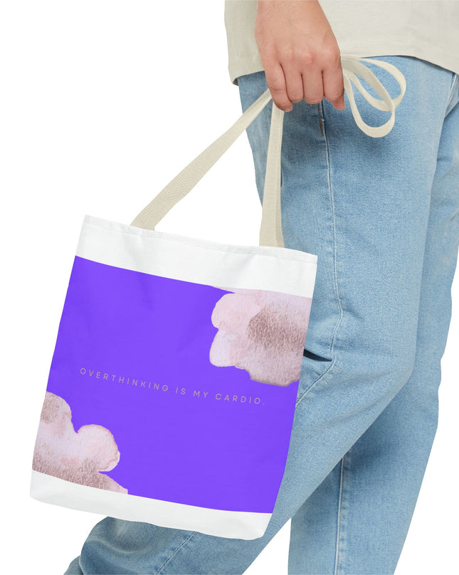 Vibrant Tote Bag, Overthinking is my Cardio, Stylish and Functional, Polyester Blend, Chic Design, Colorful Palette, Spacious Interior,