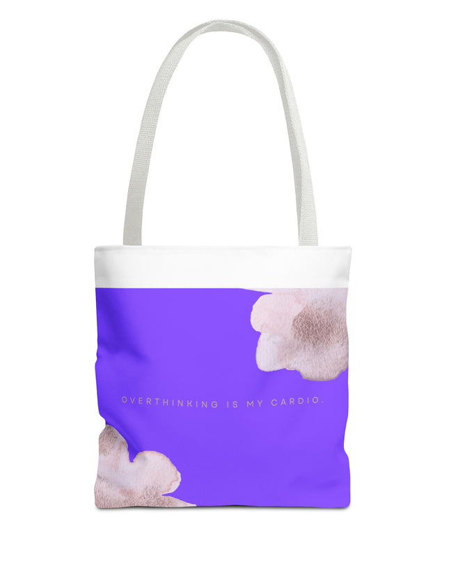 Vibrant Tote Bag, Overthinking is my Cardio, Stylish and Functional, Polyester Blend, Chic Design, Colorful Palette, Spacious Interior,