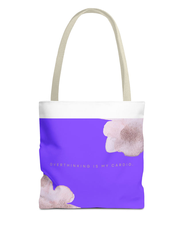 Vibrant Tote Bag, Overthinking is my Cardio, Stylish and Functional, Polyester Blend, Chic Design, Colorful Palette, Spacious Interior,