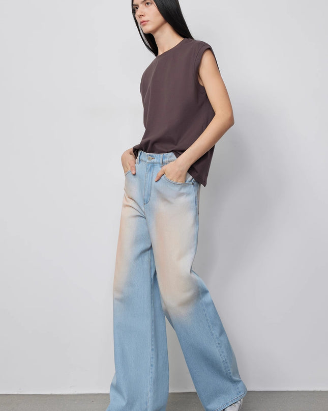 "Wantful Fantasy" Industry Washed Wide Leg Low Waist Straight Leg Bootleg Pants