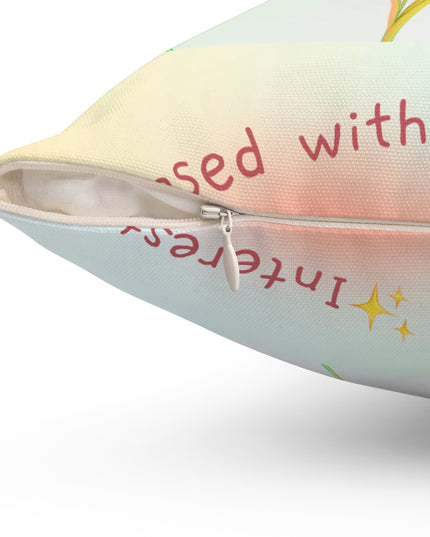 Floral Square Pillow, Decorative Throw Cushion, Home Accent Gift, Unique Housewarming Present, Playful Floral Design Pillow