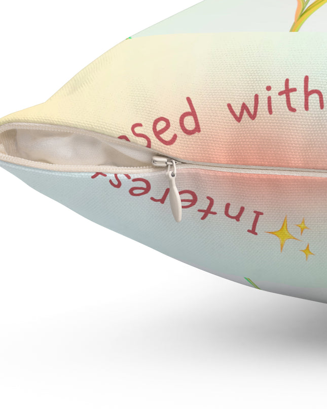 Floral Square Pillow, Decorative Throw Cushion, Home Accent Gift, Unique Housewarming Present, Playful Floral Design Pillow