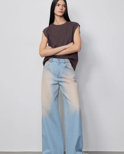 "Wantful Fantasy" Industry Washed Wide Leg Low Waist Straight Leg Bootleg Pants