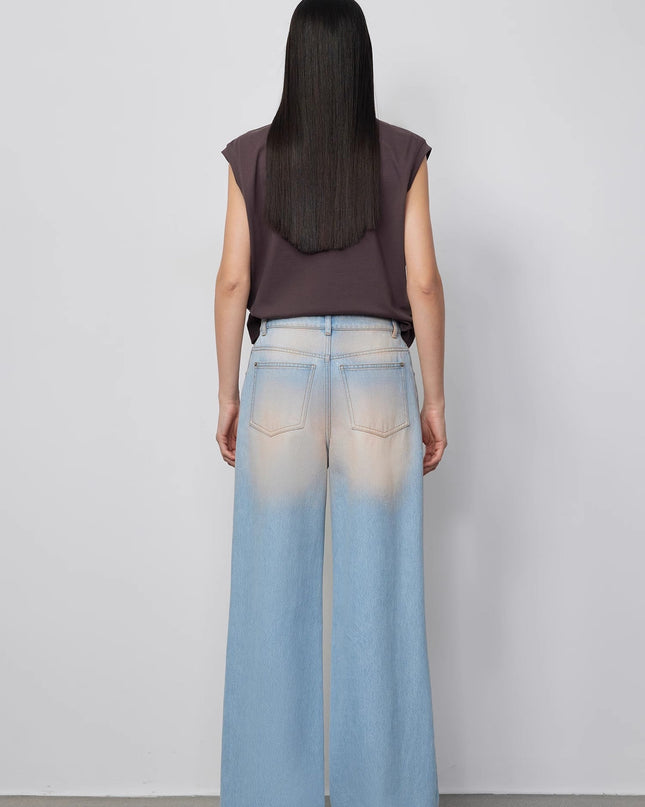 "Wantful Fantasy" Industry Washed Wide Leg Low Waist Straight Leg Bootleg Pants