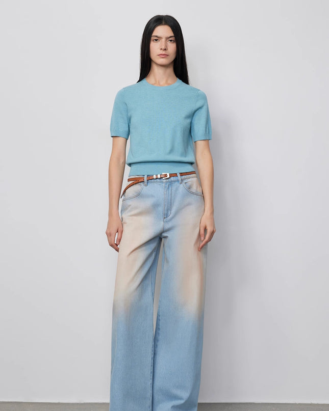 "Wantful Fantasy" Industry Washed Wide Leg Low Waist Straight Leg Bootleg Pants