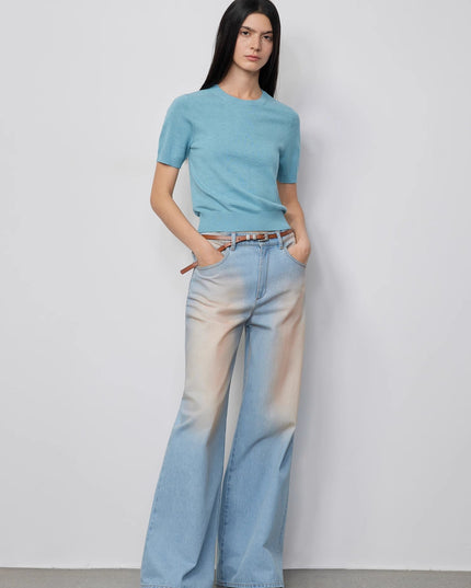 "Wantful Fantasy" Industry Washed Wide Leg Low Waist Straight Leg Bootleg Pants