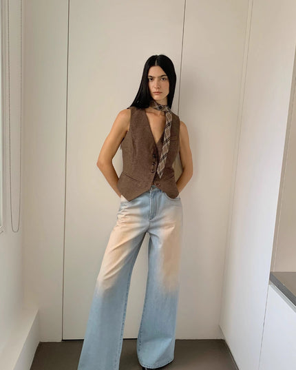 "Wantful Fantasy" Industry Washed Wide Leg Low Waist Straight Leg Bootleg Pants