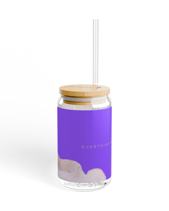 16oz Aesthetic Glass Cup with Bamboo Lid & Straw | Iced Coffee Glass | Eco-Friendly Sipper Cup | Cute Gift for Her | Reusable Drinkware