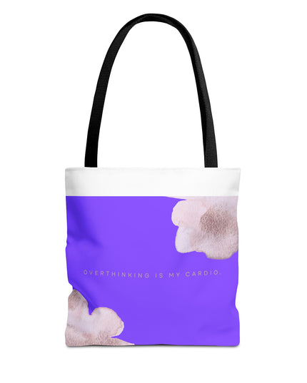 Vibrant Tote Bag, Overthinking is my Cardio, Stylish and Functional, Polyester Blend, Chic Design, Colorful Palette, Spacious Interior,