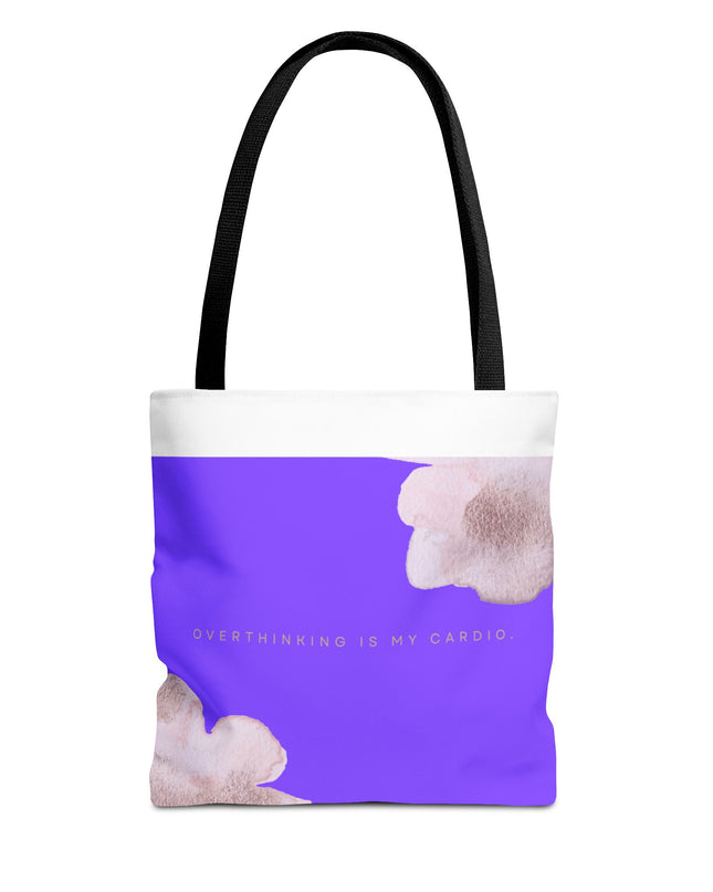 Vibrant Tote Bag, Overthinking is my Cardio, Stylish and Functional, Polyester Blend, Chic Design, Colorful Palette, Spacious Interior,