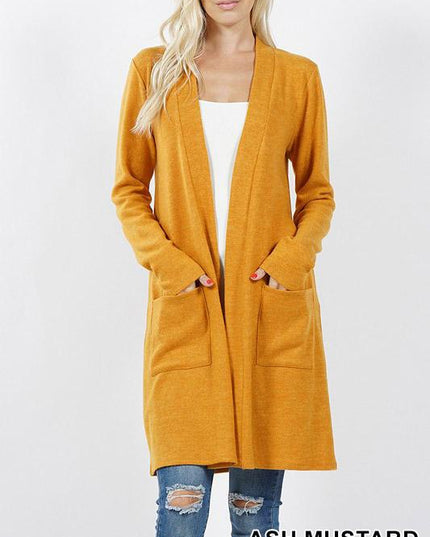 Brushed Sweater Pocket Cardigan