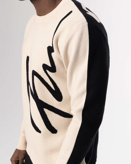 Jacquard fine knit sweater