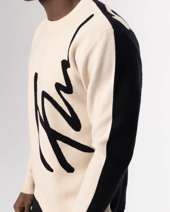 Jacquard fine knit sweater