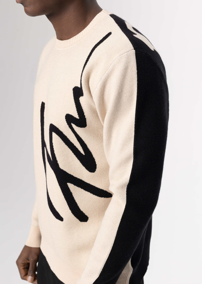 Jacquard fine knit sweater