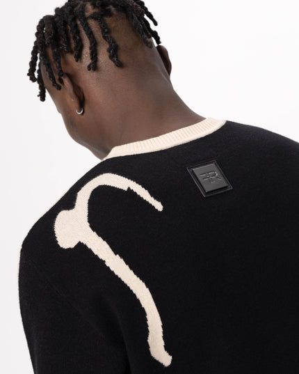 Jacquard fine knit sweater