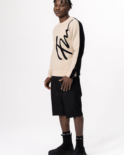 Jacquard fine knit sweater