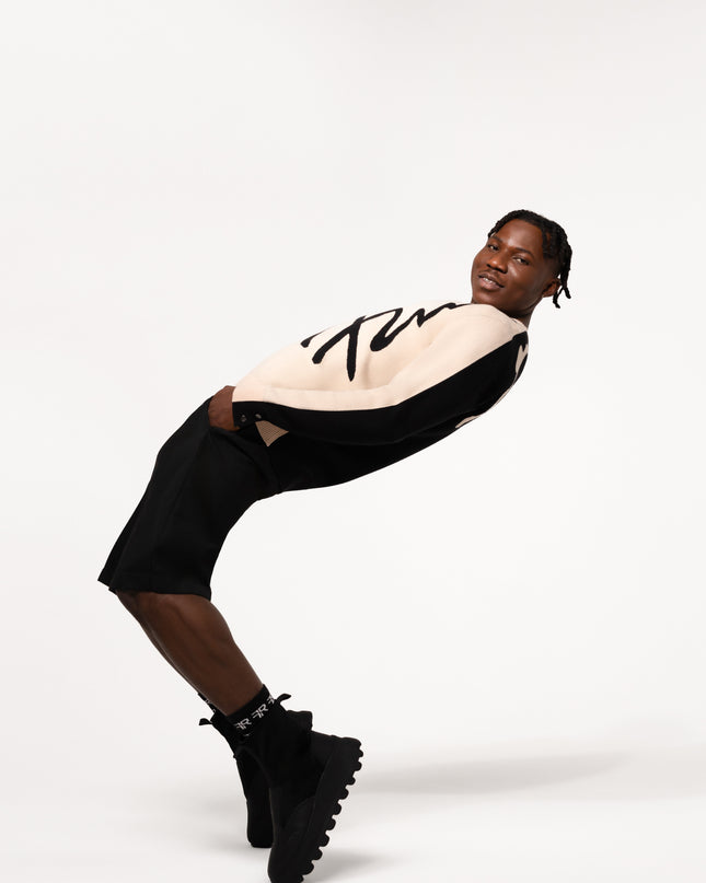 Jacquard fine knit sweater