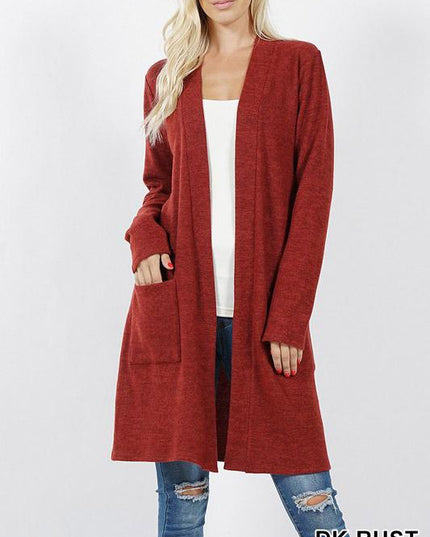 Brushed Sweater Pocket Cardigan