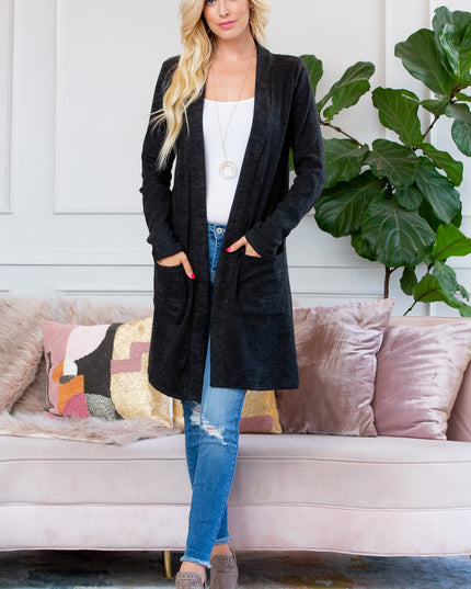 Brushed Sweater Pocket Cardigan