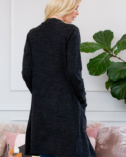 Brushed Sweater Pocket Cardigan