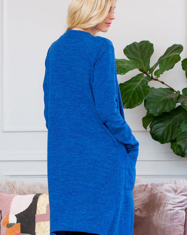 Brushed Sweater Pocket Cardigan