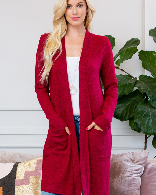 Brushed Sweater Pocket Cardigan