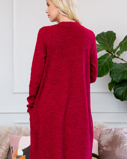 Brushed Sweater Pocket Cardigan