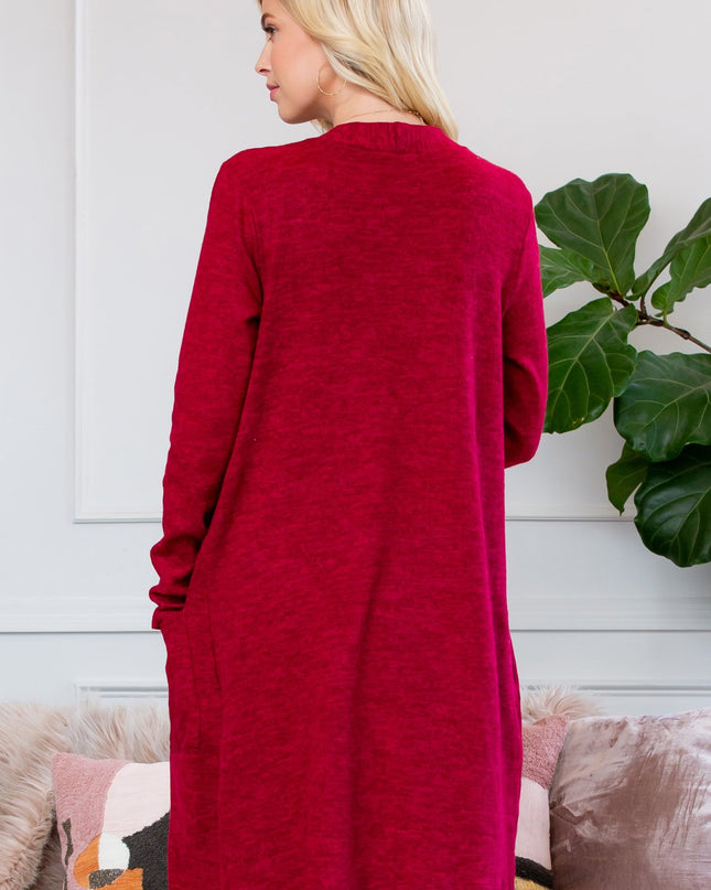 Brushed Sweater Pocket Cardigan